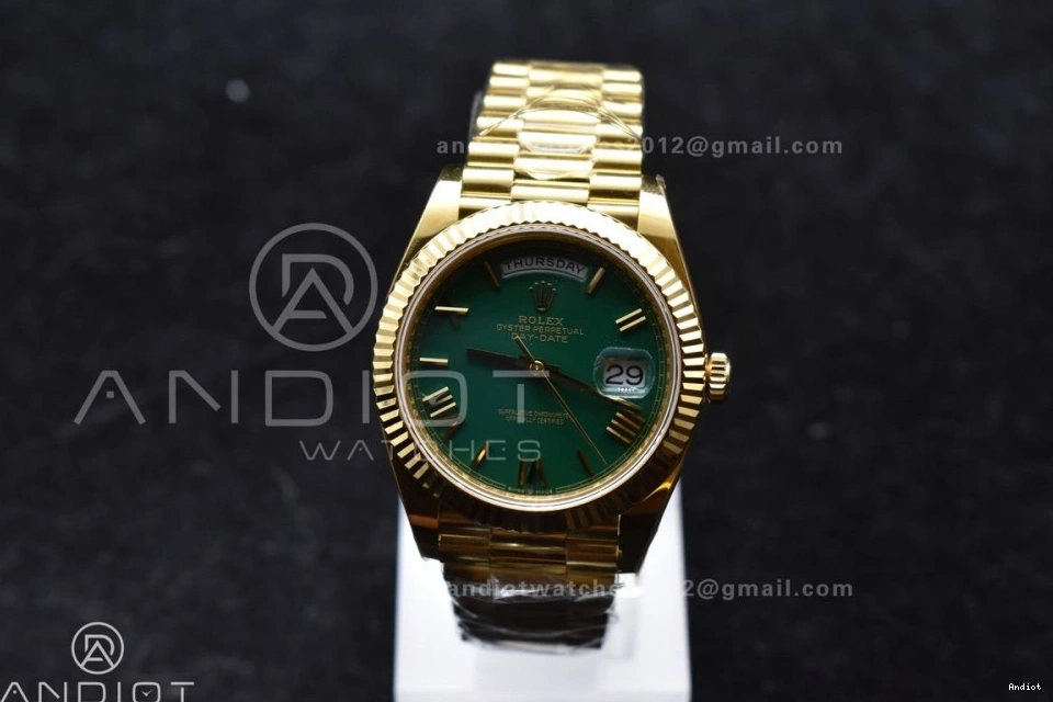 228238 Day VR3255 Green 1:1 President Weight) Roman (Gain 40 on Date Dial Best Bracelet Edition YG ARF 0327